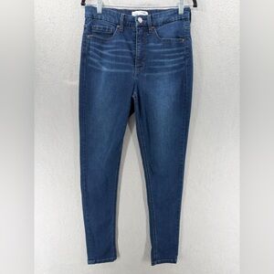 Bke Parker Ankle Skinny Jeans Womens 28 Blue High Rise Universal Fit Whiskered